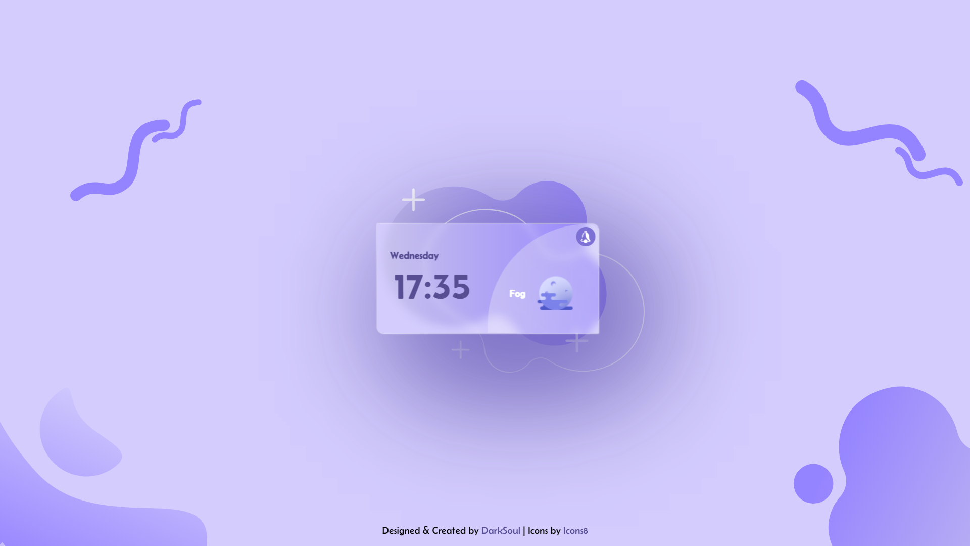 Output Screenshot - Glassy Date Time Weather Widget